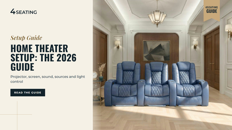 Navy Seatcraft Diamante row of 3 in a paneled media room