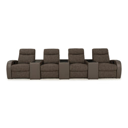 Rialto Italian Leather & Fabric Console Table Home Theater Seating