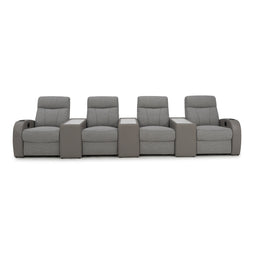 Rialto Italian Leather & Fabric Console Table Home Theater Seating