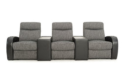 Rialto Italian Leather & Fabric Console Table Home Theater Seating
