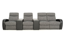 Rialto Italian Leather & Fabric Console Table Home Theater Seating