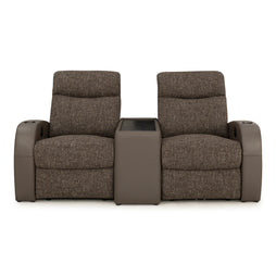 Rialto Italian Leather & Fabric Console Table Home Theater Seating