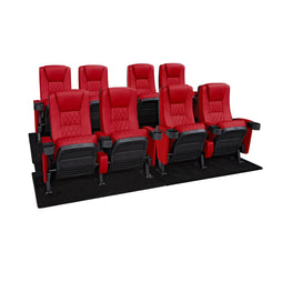 Seatcraft Madrigal 2 Row Home Theater Seats and Riser Package, Vinyl, Red