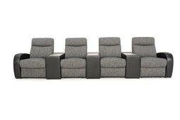 Rialto Italian Leather & Fabric Console Table Home Theater Seating