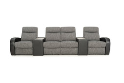 Rialto Italian Leather & Fabric Console Table Home Theater Seating