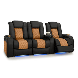 Diamante CoolZeroᵀᴹ Italian Leather Two-Tone Home Theater Seating
