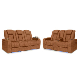 Seatcraft Euphoria Heat & Massage Sofa & Loveseat, Italian Leather, Powered Headrest, Powered Lumbar, Power Recline