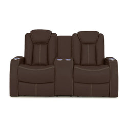 Seatcraft Omega Loveseat Leather Gel, Powered Headrest, Power Recline, Black or Brown