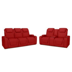 Seatcraft Concerto Heat & Massage Sofa & Loveseat, Italian Leather, Powered Headrest, Powered Lumbar, Power Recline