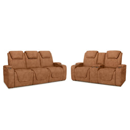 Seatcraft Concerto Heat & Massage Sofa & Loveseat, Italian Leather, Powered Headrest, Powered Lumbar, Power Recline