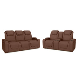 Seatcraft Concerto Heat & Massage Sofa & Loveseat, Italian Leather, Powered Headrest, Powered Lumbar, Power Recline