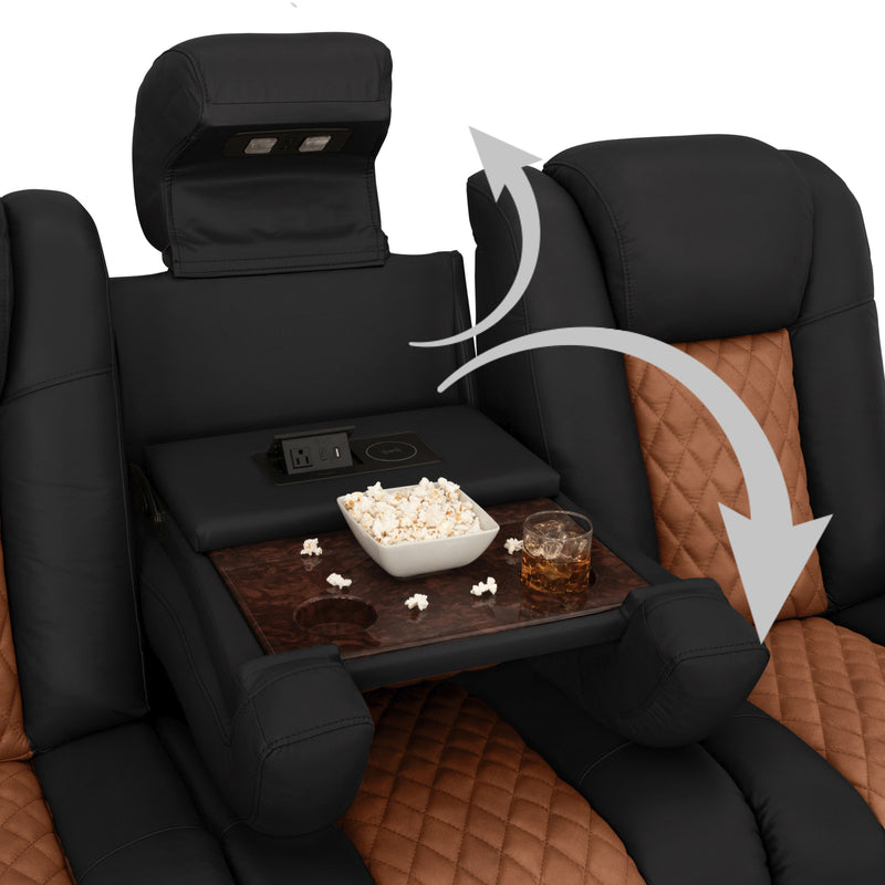Fold-Down Table w/ USB, Power The middle seat