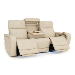 Seatcraft Vibrato SoundShaker Immersive Audio w/ Bluetooth Sync, Top Grain Leather Home Theater Sofa