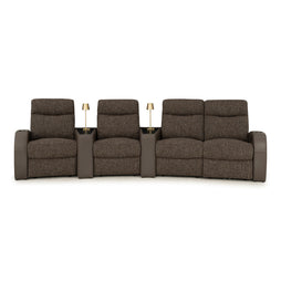 Rialto Italian Leather & Fabric Wedge Console Home Theater Seating