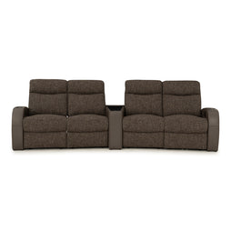 Rialto Italian Leather & Fabric Wedge Console Home Theater Seating