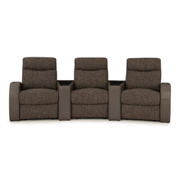 Rialto Italian Leather & Fabric Wedge Console Home Theater Seating