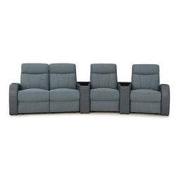 Rialto Italian Leather & Fabric Wedge Console Home Theater Seating