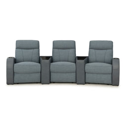 Rialto Italian Leather & Fabric Wedge Console Home Theater Seating