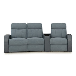 Rialto Italian Leather & Fabric Wedge Console Home Theater Seating