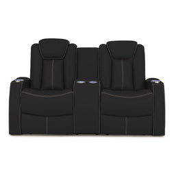 Seatcraft Omega Loveseat Leather Gel, Powered Headrest, Power Recline, Black or Brown