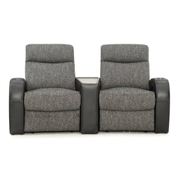 Rialto Italian Leather & Fabric Wedge Console Home Theater Seating