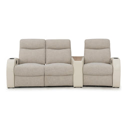 Rialto Italian Leather & Fabric Wedge Console Home Theater Seating