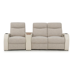Rialto Italian Leather & Fabric Wedge Console Home Theater Seating