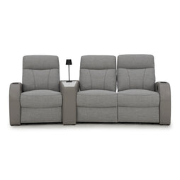 Rialto Italian Leather & Fabric Wedge Console Home Theater Seating