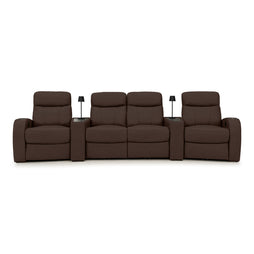 Rialto Italian Leather Wedge Console Table Home Theater Seating