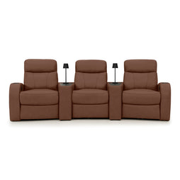 Rialto Italian Leather Wedge Console Table Home Theater Seating