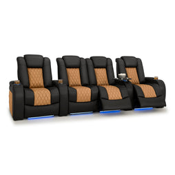 Diamante CoolZeroᵀᴹ Italian Leather Two-Tone Home Theater Seating