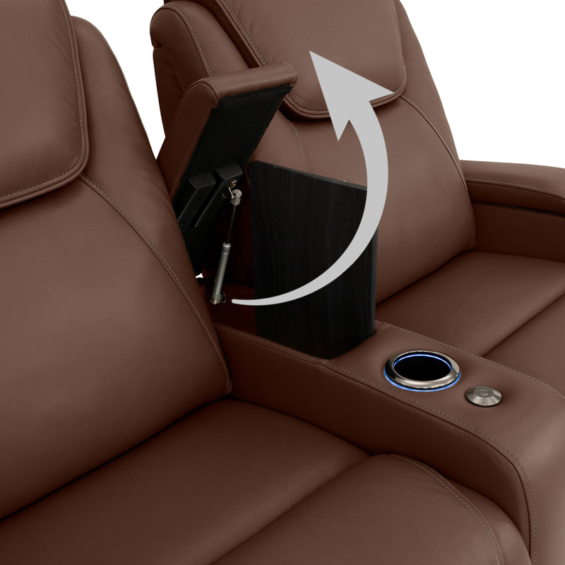 Hidden In-Arm Storage Armrests of this seat open