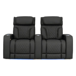 Luminis 365 HeatZeroᵀᴹ Big & Tall Leather Home Theater Seating in Ebony - R2