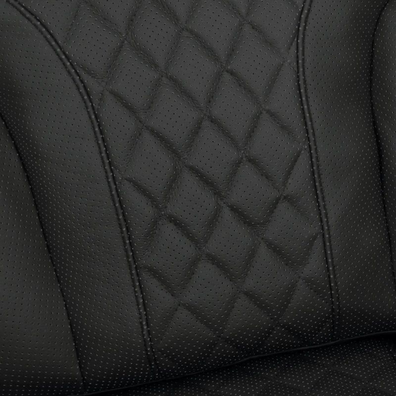 Luminis 365 HeatZeroᵀᴹ Big & Tall Leather Home Theater Seating in Ebony - Perforated Diamond Quilting