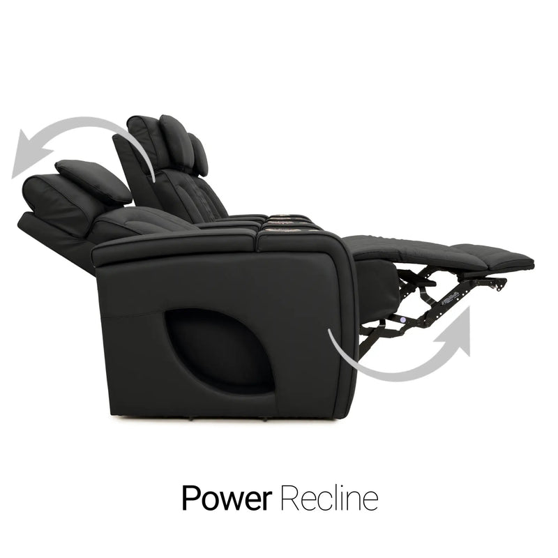 Luminis 365 HeatZeroᵀᴹ Big & Tall Leather Home Theater Seating in Ebony - Power Recline