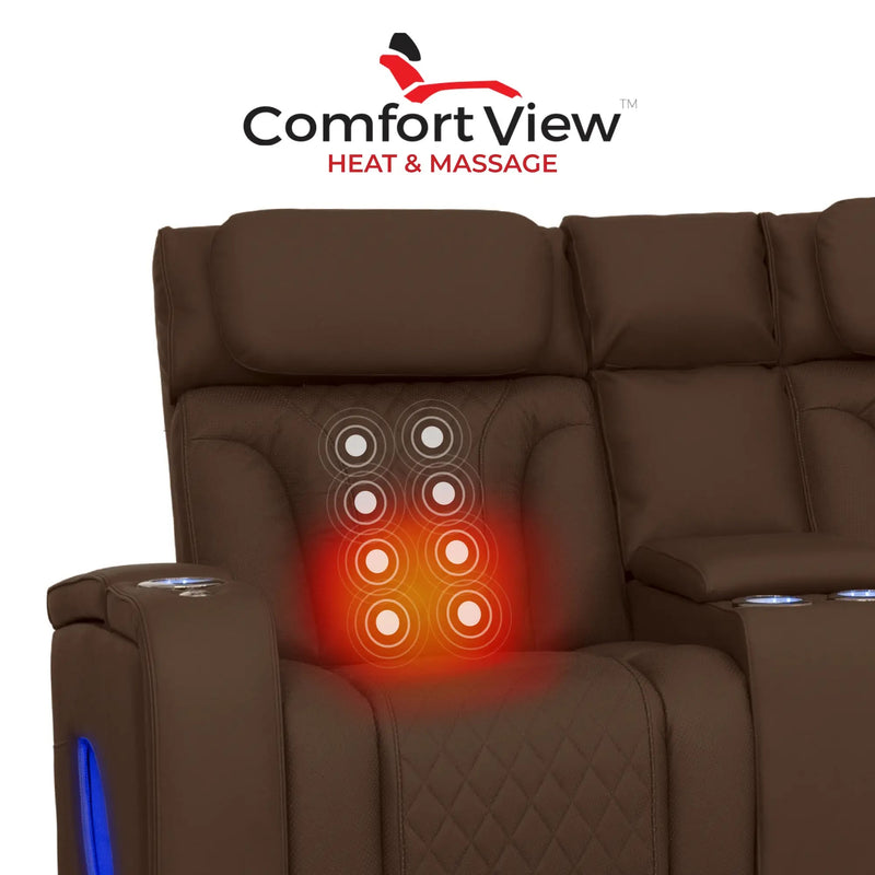 Luminis 365 HeatZeroᵀᴹ Big & Tall Multimedia Loveseat in Chestnut - Heat & Massage