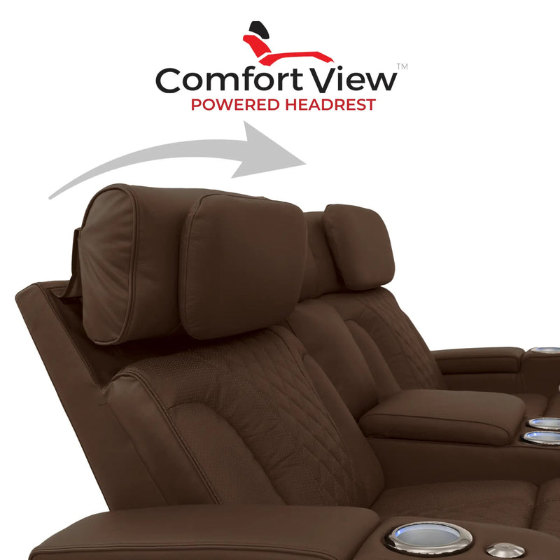 Luminis 365 HeatZeroᵀᴹ Big & Tall Multimedia Loveseat in Chestnut - Adjustable Power Headrest