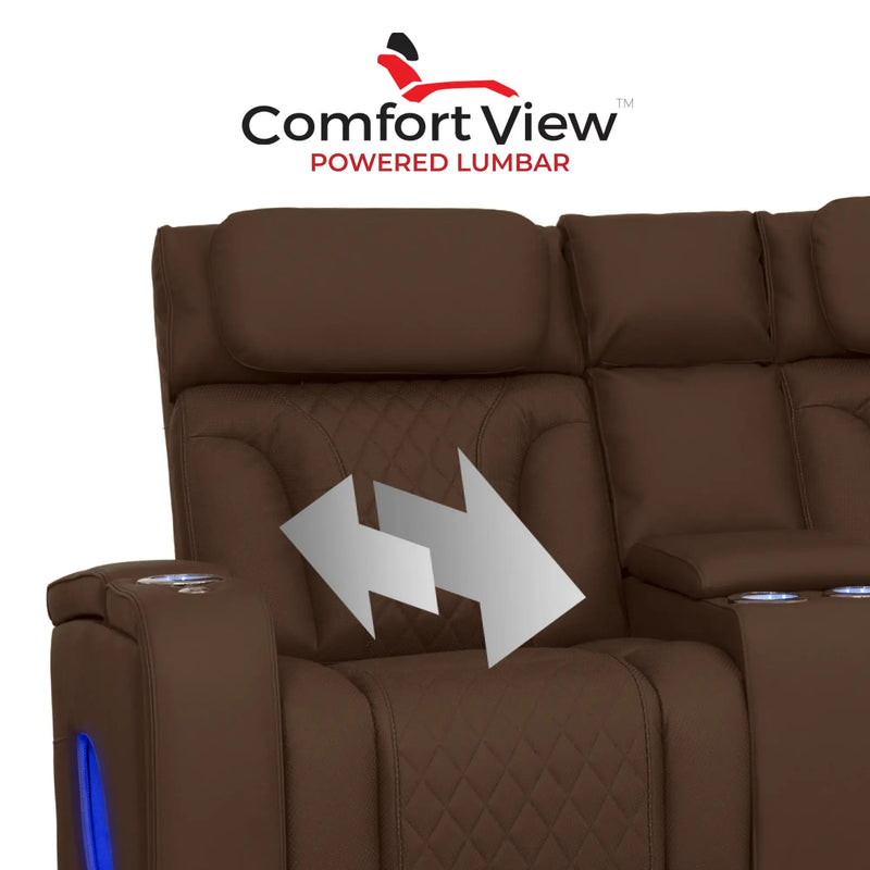 Luminis 365 HeatZeroᵀᴹ Big & Tall Multimedia Loveseat in Chestnut - Adjustable Power Lumbar