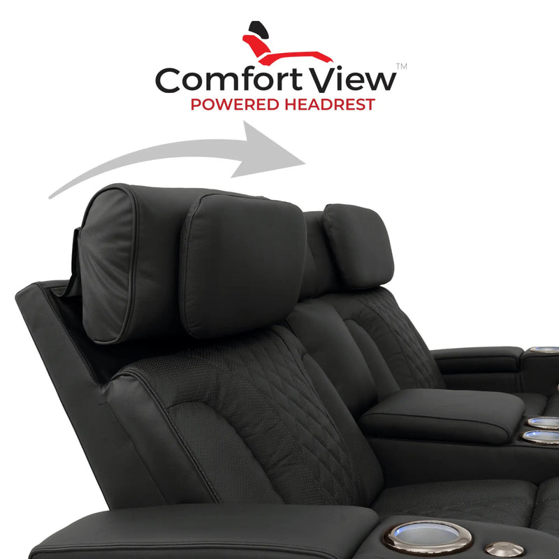 Luminis 365 HeatZeroᵀᴹ Big & Tall Multimedia Loveseat in Ebony - Adjustable Power Headrest