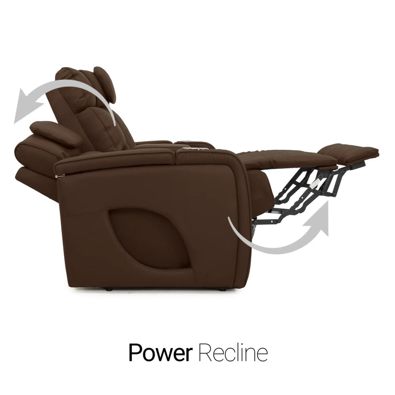 Luminis 365 Leather Home Theater Loveseat in Chestnut - Power Recline