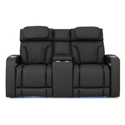 Luminis 365 Leather Home Theater Loveseat in Ebony