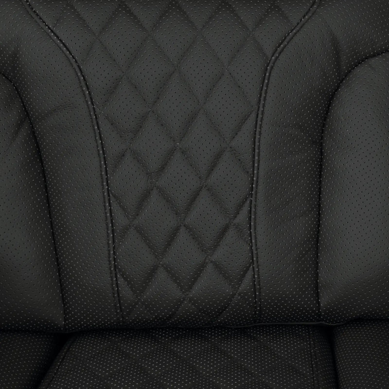 Luminis 365 Leather Home Theater Loveseat in Ebony - Perforated Diamond Quilting
