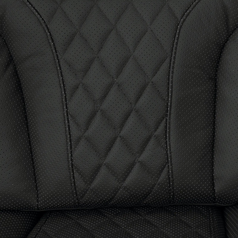 Luminis 365 Leather Home Theater Sofa & Loveseat in Ebony - Perforated Diamond Quilting