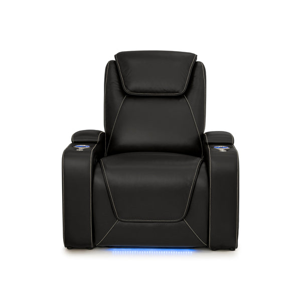 Pantheon Italian Leather Big & Tall Home Theater Seating Single Recliner