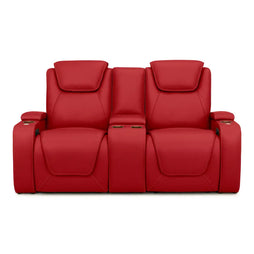 Seatcraft Vienna Loveseat Italian Leather, Powered Headrest & Lumbar, Power Recline