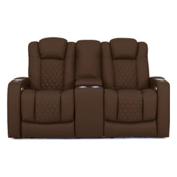 Virtuoso 365 HeatZeroᵀᴹ Leather Media Room Loveseat in Chestnut