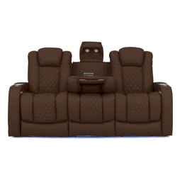 Virtuoso 365 HeatZeroᵀᴹ Leather Media Room Sofa in Chestnut