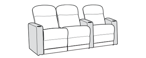 Row of 3 Left Loveseat 94.5"