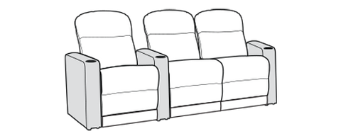 Row of 3 Right Loveseat 94.5"