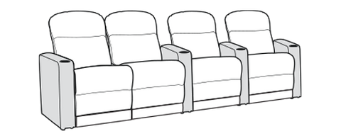 Row of 4 Left Loveseat 125.0"